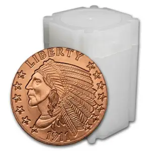 Tube of 20x 1 oz Copper Incuse Indian