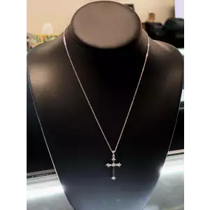 St.Silver Chain w/ CZ Cross*