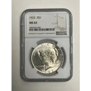 1923 S$1 Peace Dollar MS63 NGC