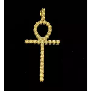 3mm 10Pts CZ stones 14KY Plated 925 Silver Cross 