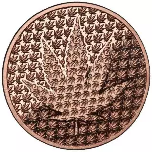 1 oz copper cannabis Leaf Hidden / caduceus w/ thc (2)