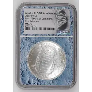 2019 Apollo 11 50th Anniv. First Releases First .999 Silver Commem. (2)