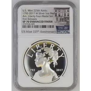 1792-2017 W AM. LIBERTY FOUR-MEDAL SE FIRST RELEASES U.S. MINT 225TH ANNIV. ENHANCED FINISH (2)