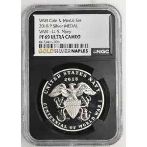 2018 P WWI - U. S. Navy WWI Coin & Medal Set ULTRA CAMEO (2)