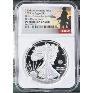 2025 W United States Army First Day of Issue 250th Anniversary Privy ULTRA CAMEO (2)