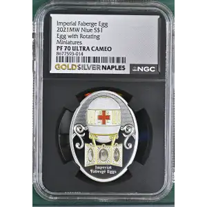 2021MW Egg with Rotating Miniatures Imperial Faberge Egg ULTRA CAMEO (2)