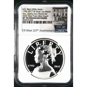 1792-2017 W Amer. Lib. Four-Medal Set 2020 West Pt Mint Hoard U.S. Mint 225th Anniv. ENHANCED FINISH (2)