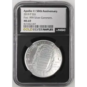 2019 Apollo 11 50th Anniv. First .999 Silver Commem. (2)