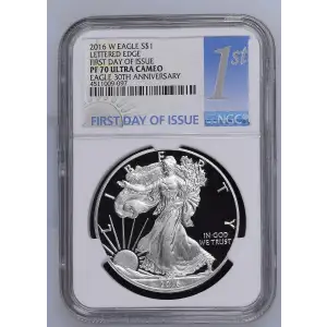 2016 W LETTERED EDGE FIRST DAY OF ISSUE EAGLE 30TH ANNIVERSARY ULTRA CAMEO (2)