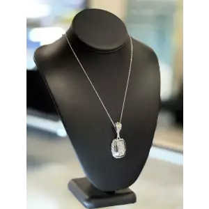 Vintage PJC 925 Sterling Hematite Druzy Pendant 