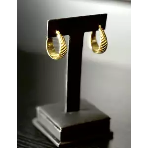 14KYG Plated 925 Silver Bellezza Hoop Earing 4.3g