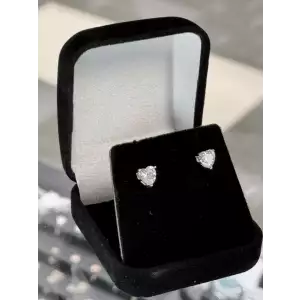 Heart Moissanite Stud Earrings