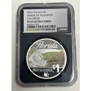 2014 TUVALU AMERICAN ALLIGATOR - COLORIZED PF69UC (JSC5) (2)