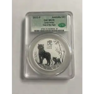 2022 - P - CAC - MS70 - $1 Year of the Tiger