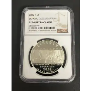 2007 P $1 Silver School Desegregation PF70UC NGC