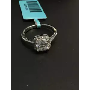Cushion Cut Moissanite Halo 925 Ring
