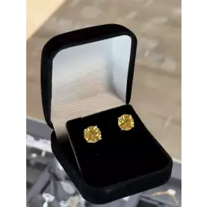 Yellow Moissanite Stud Earrings