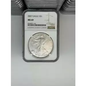2004 1 oz Silver Eagle  NGC MS69 (LABEL MAY VARY) [DUPLICATE for #558462] (4)