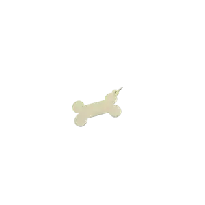 14k White Gold Dog Bone