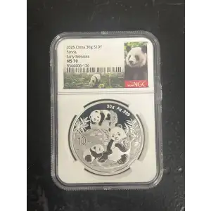 2025 China Panda 30g S10Y MS70 Early Releases NGC