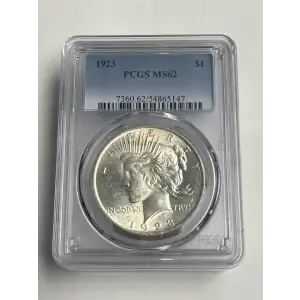 1923 $1 Peace Dollar MS62 PCGS