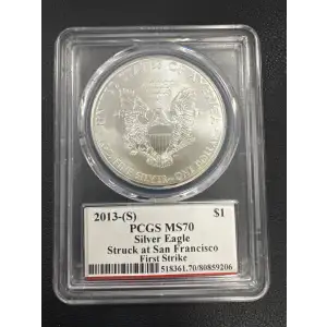 2013-(S) $1 Silver Eagle First Strike Mercanti Signature