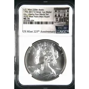 1792-2017 D Amer. Lib. Four-Medal Set 2020 West Pt Mint Hoard U.S. Mint 225th Anniv. (2)