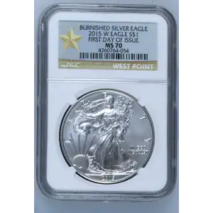 2015 W BURNISHED SILVER EAGLE FIRST DAY OF ISSUE (2)