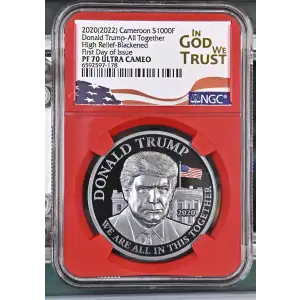 2020(2022) Donald Trump-All Together High Relief-Blackened-FDI ULTRA CAMEO (2)