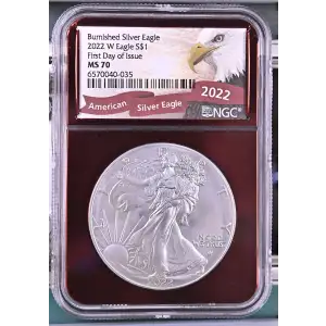 2022 W First Day of Issue Burnished Silver Eagle (2)
