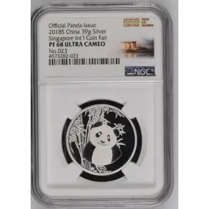 2018S Singapore Int'l Coin Fair Official Panda Issue ULTRA CAMEO (2)