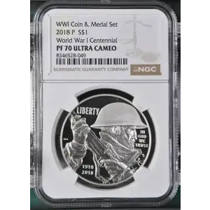 2018 P World War I Centennial WWI Coin & Medal Set ULTRA CAMEO (2)