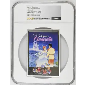 2025 10oz Cinderella 75th Anniversary Poster Disney Characters ULTRA CAMEO (2)