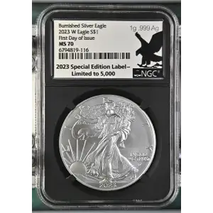 2023 W First Day of Issue Burnished Silver Eagle (2)