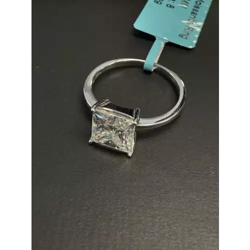Square Cut Moissanite 925 Ring 