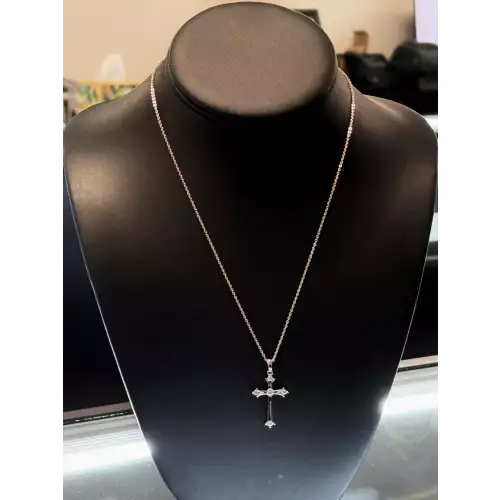 St.Silver Chain w/ CZ Cross*