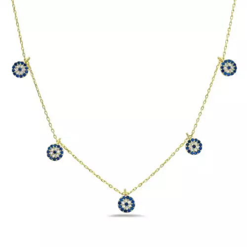 Stationed Evil Eye Necklace