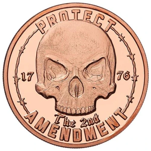 Tube of 20x 1 oz Copper 2nd Amendment Skull