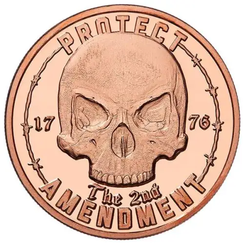 Tube of 20x 1 oz Copper 2nd Amendment Skull
