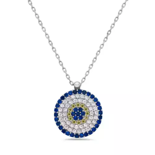  White beta evil eye necklace