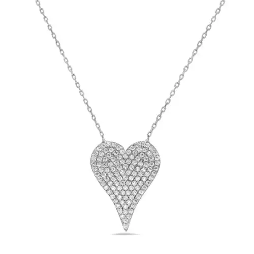 White Joy heart necklace