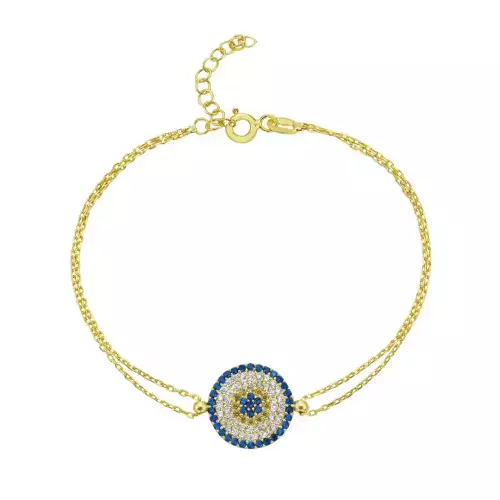 Yellow beta evil eye bracelet