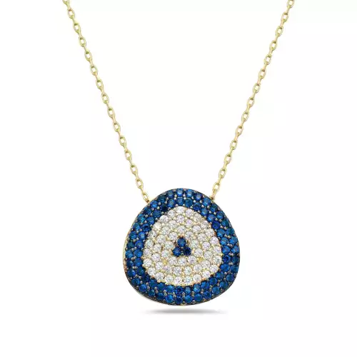  Yellow evil eye necklace 